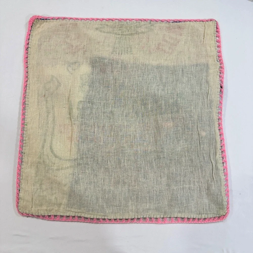 Vintage Peruvian Arpillera Cosecha Wall Hanging 20x20 Multicolor 3D Folk Art